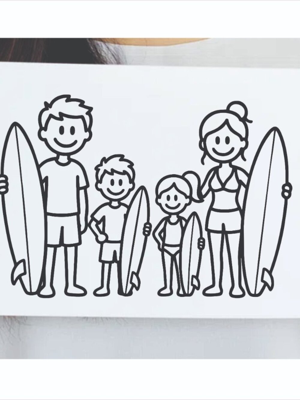 Family Surf Decal Stickers 6 inch